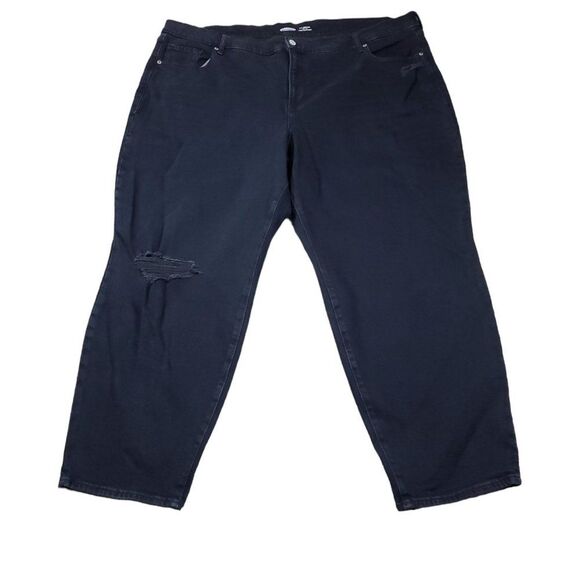 Old Navy High Rise O.G. Straight Ankle Ripped Black Jeans Women's Plus Size 24 - Picture 1 of 11